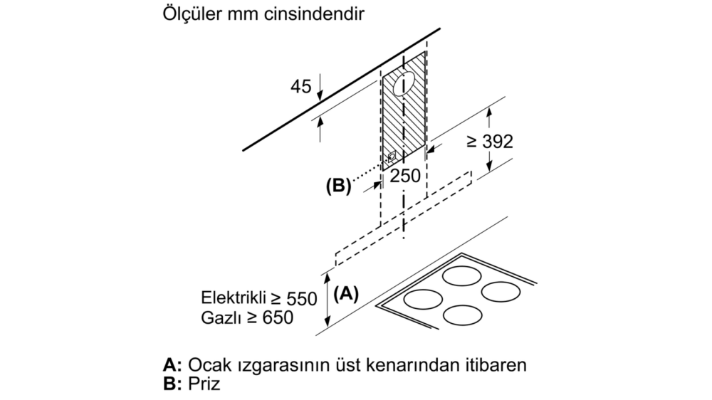 Serie | 2 Duvar Tipi Davlumbaz 90 cm Paslanmaz çelik DWB95BC50T (İZMİR VE MANİSA TESLİMAT)