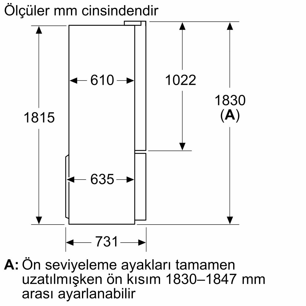 BOSCH KFN96VPEA E Enerji Sınıfı 605L No-Frost Gardrop Tipi Buzdolabı Inox (İZMİR VE MANİSA TESLİMAT)