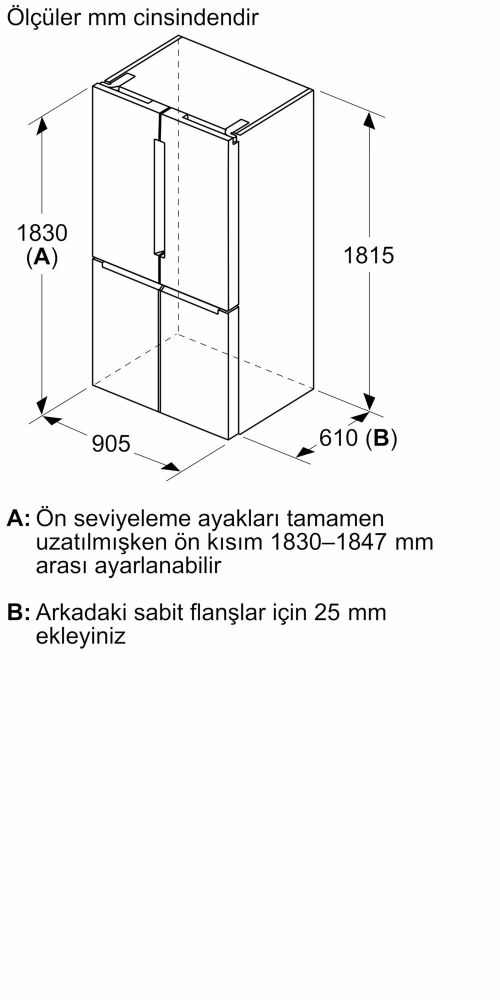 BOSCH KFN96VPEA E Enerji Sınıfı 605L No-Frost Gardrop Tipi Buzdolabı Inox (İZMİR VE MANİSA TESLİMAT)