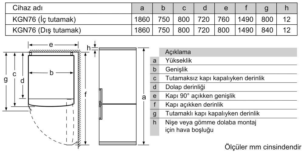 Serie 4 Alttan Donduruculu Buzdolabı 186 x 75 cm Beyaz KGN76VWE0N (İZMİR VE MANİSA TESLİMAT)