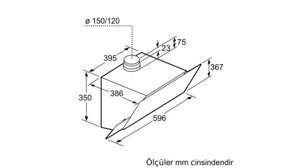 Bosch DWK65AD60R C Sınıfı 3 Kademeli Dokunmatik Duvar Tipi Davlumbaz Siyah (SADECE İZMİR İÇİ TESLİMAT)