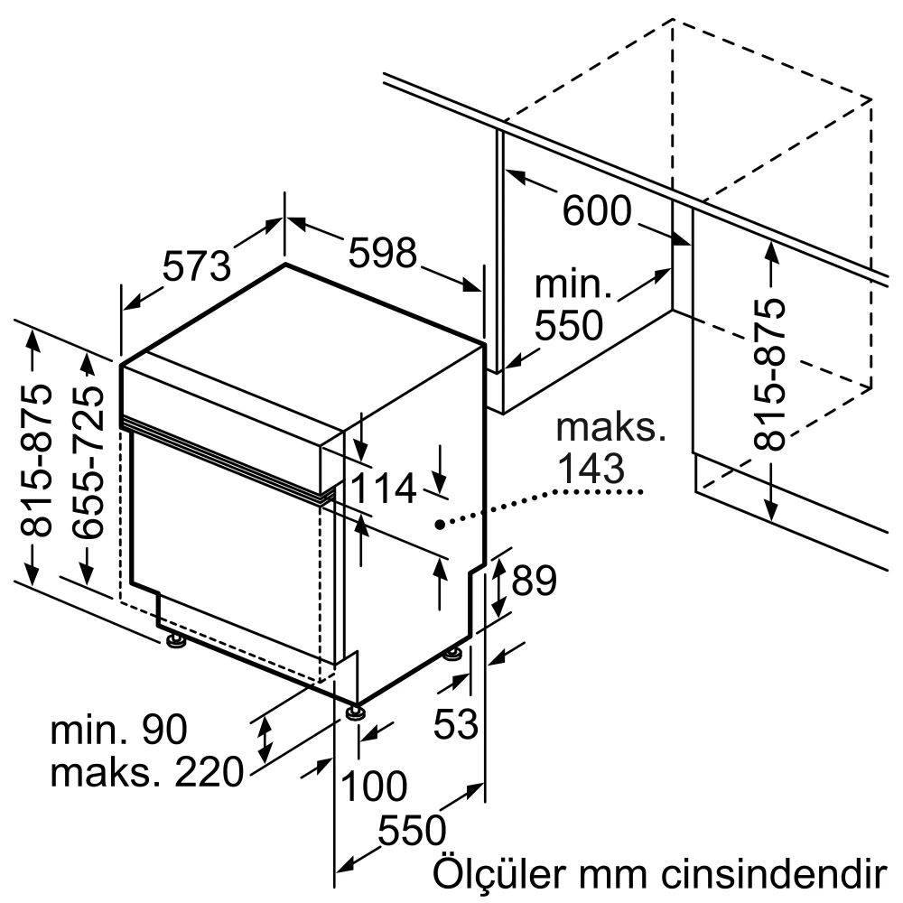 Serie 4 Yarı Ankastre Bulaşık Makinesi 60 cm Beyaz SMI4IKW50T (İZMİR VE MANİSA TESLİMAT)